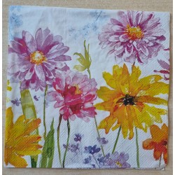 Serviette verschiedene Blumen