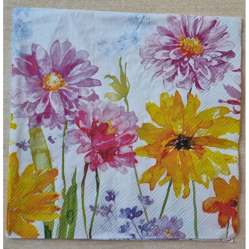 Serviette verschiedene Blumen