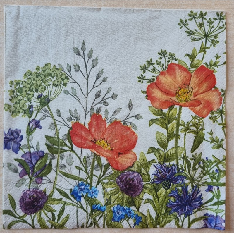 Serviette verschiedene Blumen 3