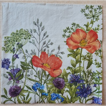 Serviette verschiedene Blumen 3