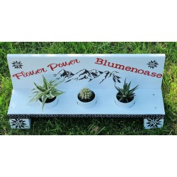 Blumen/Kräuter Bänklein weiss mit Edelweiss
