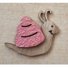 Holz Schnecke rosa