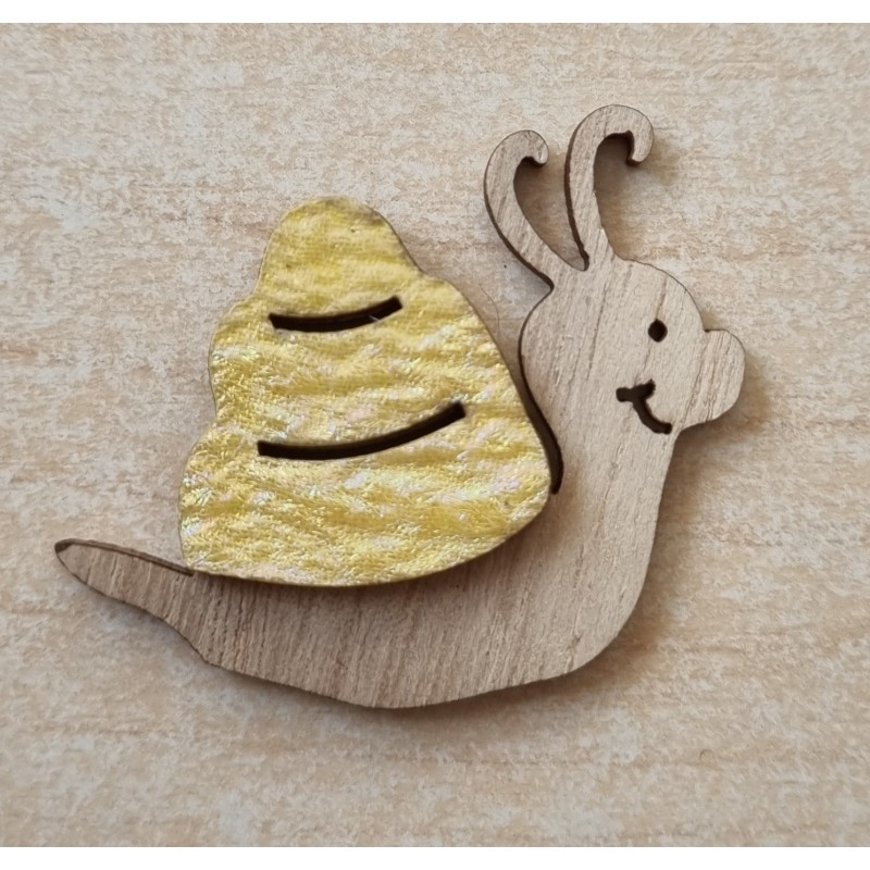 Holz Schnecke gelb