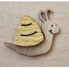 Holz Schnecke gelb