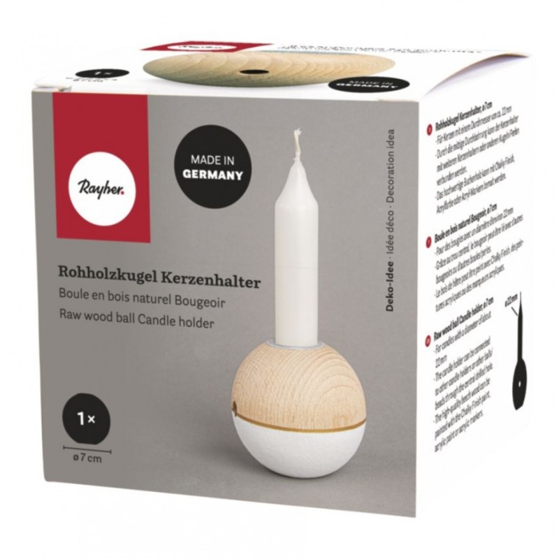 Kerzenhalter Rohholzkugel