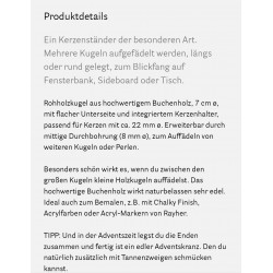Kerzenhalter Rohholzkugel
