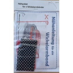 Bastelset für Zwei Wickelarmbänder rot/schwarz