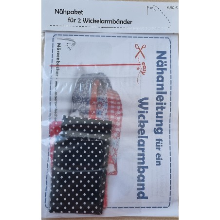 Bastelset für Zwei Wickelarmbänder rot/schwarz