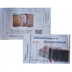 Bastelset für Zwei Wickelarmbänder rot/schwarz