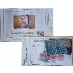 Bastelset für Zwei Wickelarmbänder petrol/braun