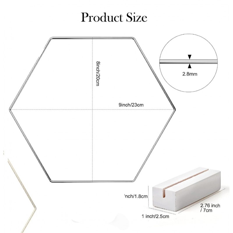 Hexagon Metallring mit Holzständer
