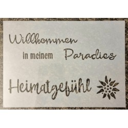 Schablone Willkommen in meinem Paradies