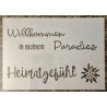Schablone Willkommen in meinem Paradies