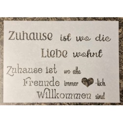 Schablone Zuhause ist da....