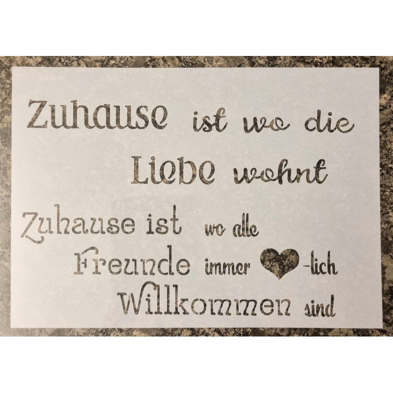Schablone Zuhause ist da....