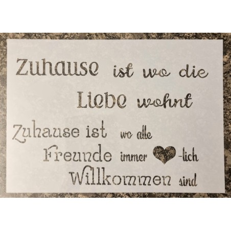 Schablone Zuhause ist da....
