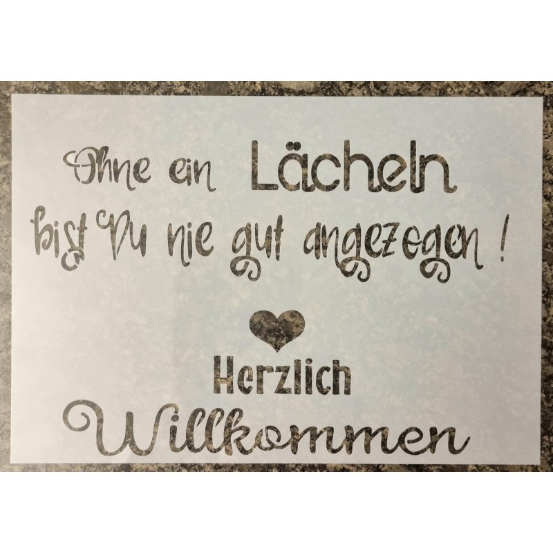 Schablone Ohne ein Lächeln....