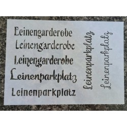 Schablone Leinengarderobe/Leinenparkplatz