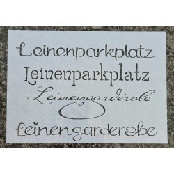 Schablone Leinenparkplatz/Leinengarderobe