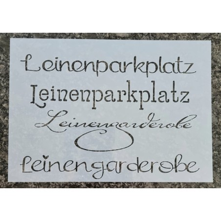 Schablone Leinenparkplatz/Leinengarderobe