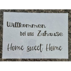Schablone Willkommen bei uns Zuhause