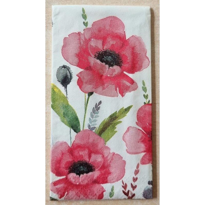 Taschentücher Mohnblume rot