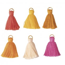 Baumwoll-Quasten gelb/orange/pink