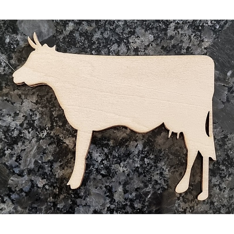 Holz Kuh natur 6 cm