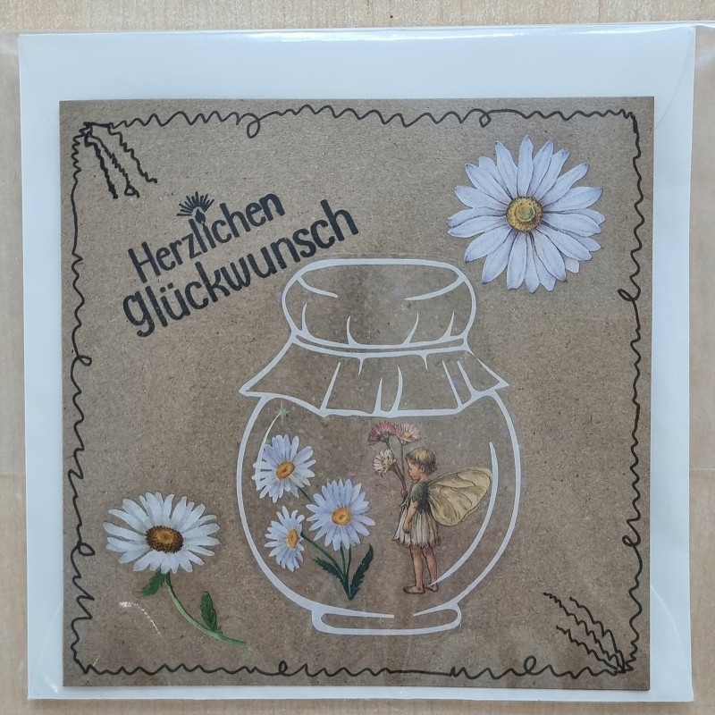 Herzlichen Glückwunsch Elfe im Glas