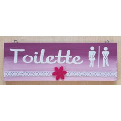 Schild Toilette magenta
