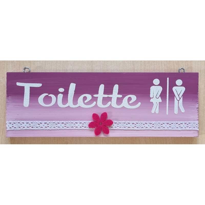 Schild Toilette magenta