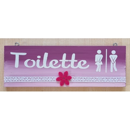 Schild Toilette magenta
