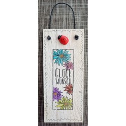 Mini Schild Glückwunsch/Marienkäfer