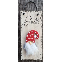 Mini Schild Viel Glück und alles Liebe/ Filz Wichtel