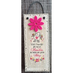 Mini Schild Guten Freunden......  pink