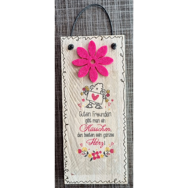 Mini Schild Guten Freunden......  pink