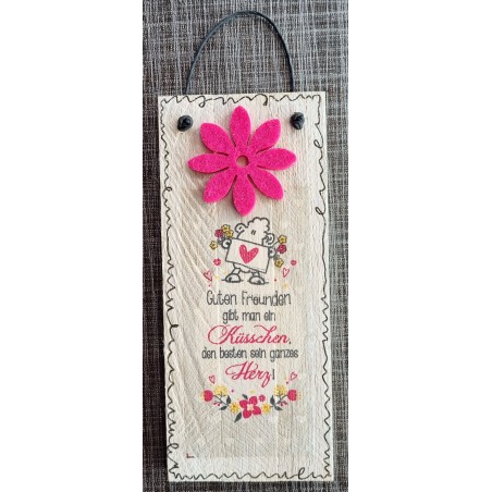 Mini Schild Guten Freunden......  pink