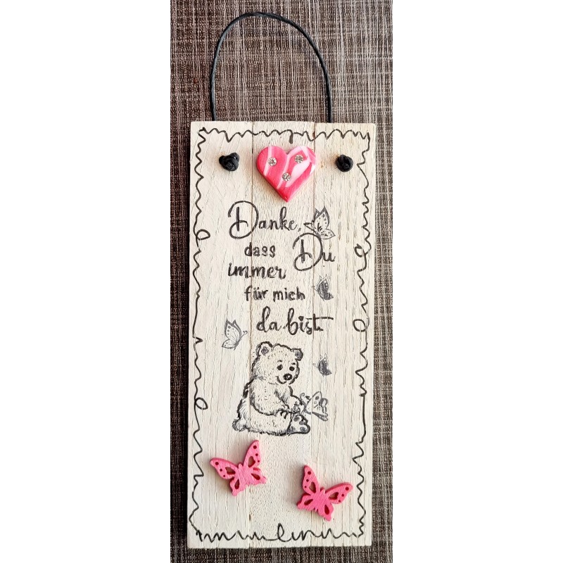 Mini Schild Danke dass Du...... pink