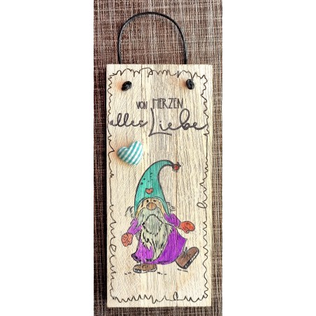 Mini Schild Von Herzen alles Liebe/Wichtel