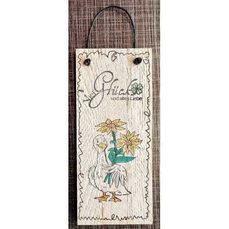 Mini Schild Viel Glück und alles Liebe/Gans