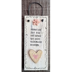 Mini Schild Nimm Dir Zeit....  rosa Blume