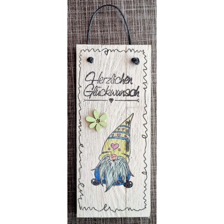 Mini Schild Herzlichen Glückwunsch/Wichtel