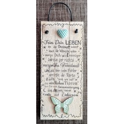 Mini Schild Feier Dein Leben.....  mint