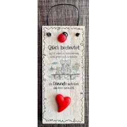 Mini Schild Glück bedeutet..../Elefant,Maus rot