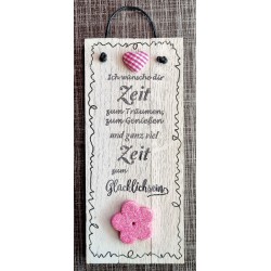 Mini Schild Ich wünsche Dir Zeit....  pink