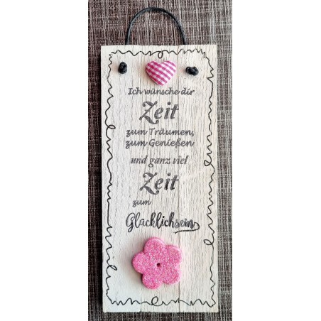 Mini Schild Ich wünsche Dir Zeit....  pink