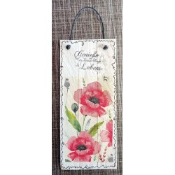 Mini Schild Geniesse die kleinen Dinge..../Mohnblumen