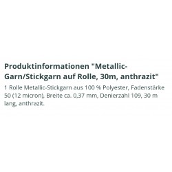 Stickgarn Metallic anthrazit