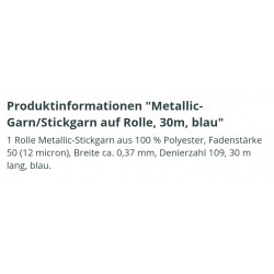 Stickgarn Metallic blau