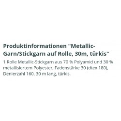 Stickgarn Metallic türkis